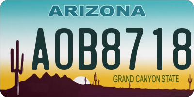 AZ license plate AOB8718