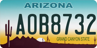 AZ license plate AOB8732