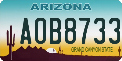 AZ license plate AOB8733