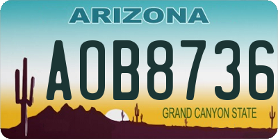 AZ license plate AOB8736