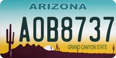 AZ license plate AOB8737