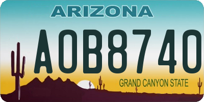 AZ license plate AOB8740