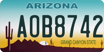 AZ license plate AOB8742
