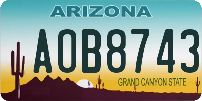 AZ license plate AOB8743