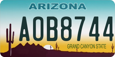AZ license plate AOB8744