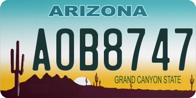 AZ license plate AOB8747