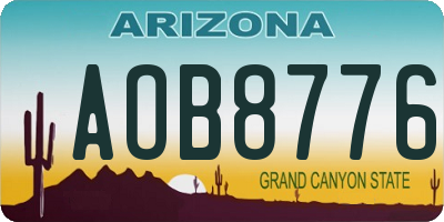 AZ license plate AOB8776