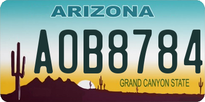 AZ license plate AOB8784