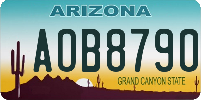 AZ license plate AOB8790