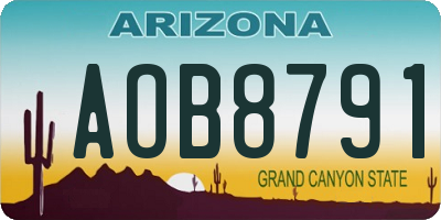 AZ license plate AOB8791