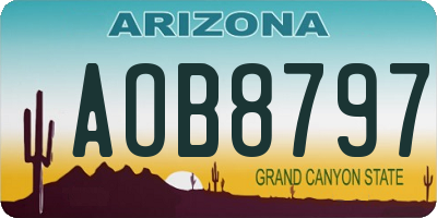 AZ license plate AOB8797