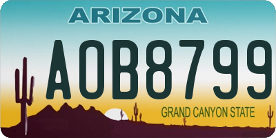 AZ license plate AOB8799