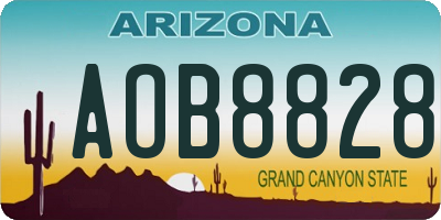 AZ license plate AOB8828