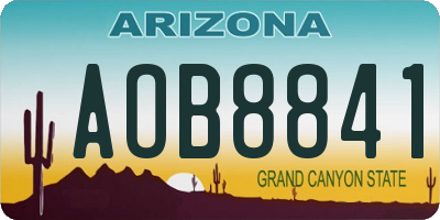 AZ license plate AOB8841