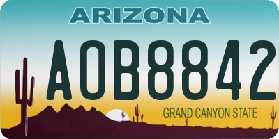 AZ license plate AOB8842