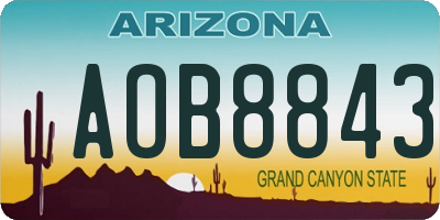 AZ license plate AOB8843