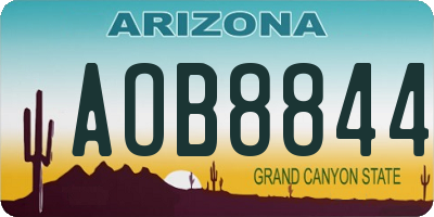 AZ license plate AOB8844