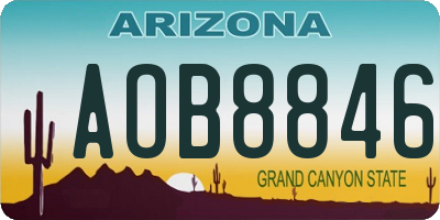 AZ license plate AOB8846