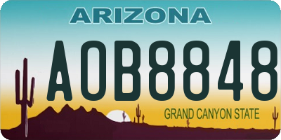 AZ license plate AOB8848
