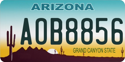 AZ license plate AOB8856