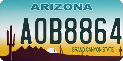 AZ license plate AOB8864