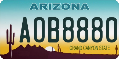 AZ license plate AOB8880