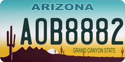 AZ license plate AOB8882