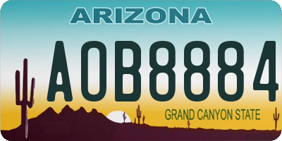 AZ license plate AOB8884