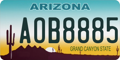 AZ license plate AOB8885