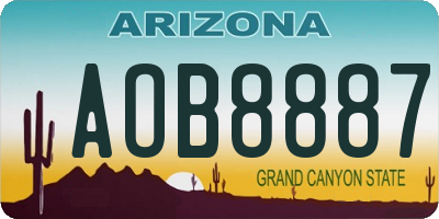AZ license plate AOB8887