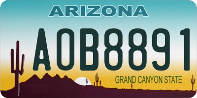 AZ license plate AOB8891
