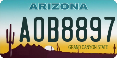 AZ license plate AOB8897