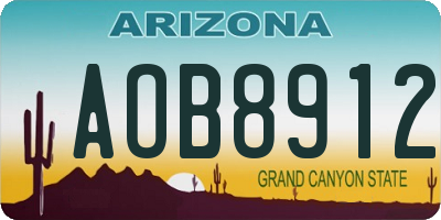 AZ license plate AOB8912