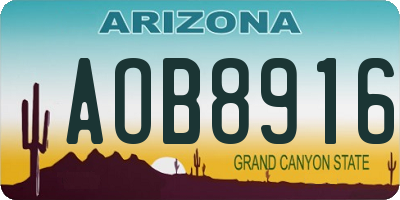 AZ license plate AOB8916