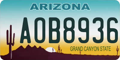 AZ license plate AOB8936