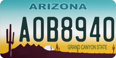 AZ license plate AOB8940