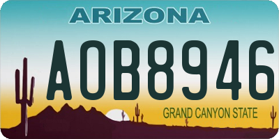 AZ license plate AOB8946