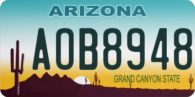 AZ license plate AOB8948