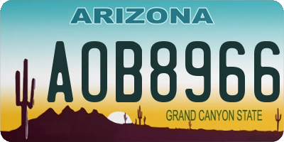 AZ license plate AOB8966