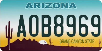 AZ license plate AOB8969