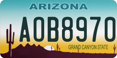 AZ license plate AOB8970
