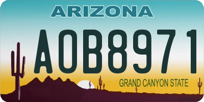 AZ license plate AOB8971