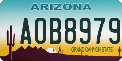 AZ license plate AOB8979