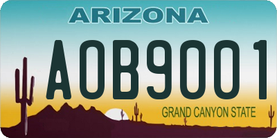 AZ license plate AOB9001