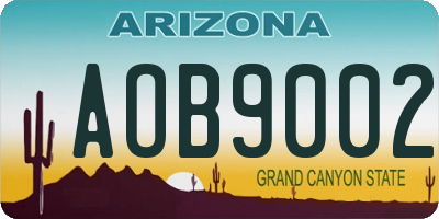 AZ license plate AOB9002