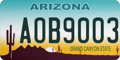 AZ license plate AOB9003