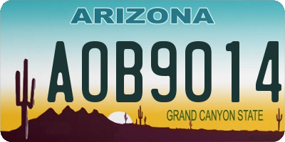 AZ license plate AOB9014
