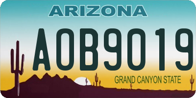 AZ license plate AOB9019