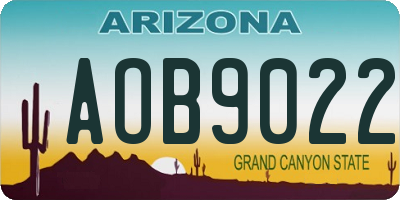 AZ license plate AOB9022