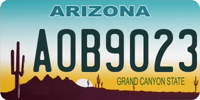 AZ license plate AOB9023